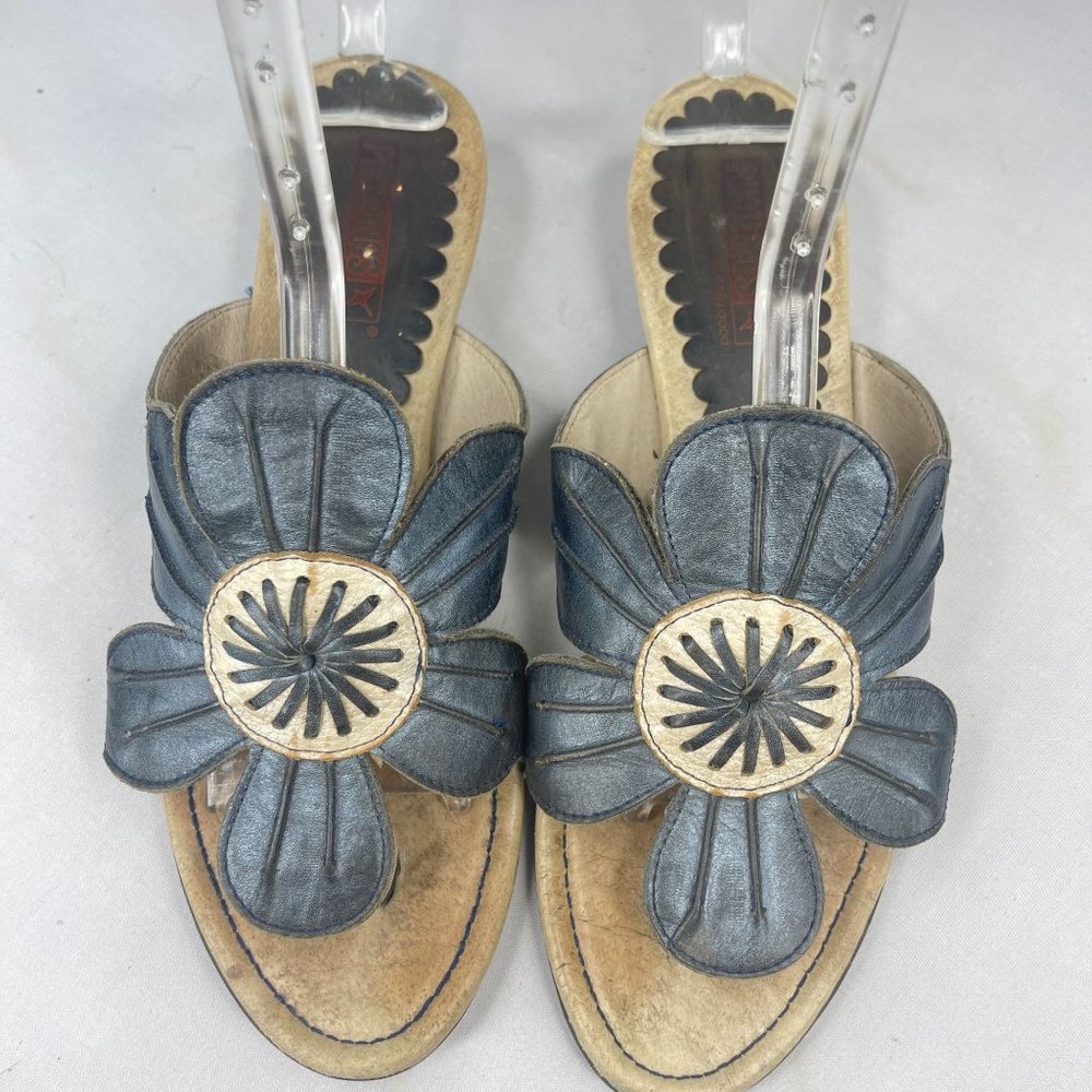 PIKOLINOS Womens 39 (US 8.5-9) Marino Gray Leather Sandals Made in Spain - Picture 3 of 12